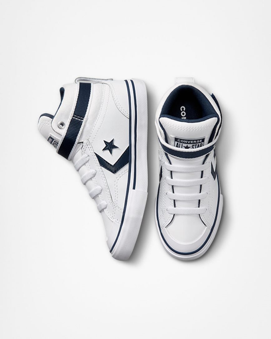 Tenisi Inalti Baieti Converse Pro Blaze Curea Easy-On Varsity Club Albi Bleumarin Albi | RO NDRCL549